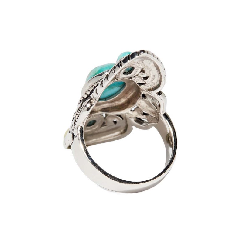 Bague 'Toronjil' Turquoise 2,70ct/3 et Argent Massif 925/1000 - vue 3