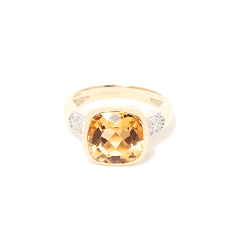 Bague ' Annette' Or jaune et Citrine