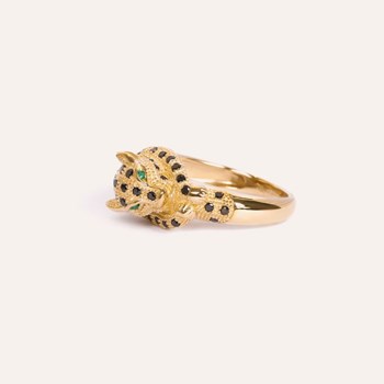 Bague 'Panthère Noire' Or, Emeraudes et Diamants