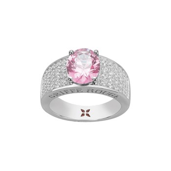 Bague Elisabeth en Argent avec oxyde de zirconium rose