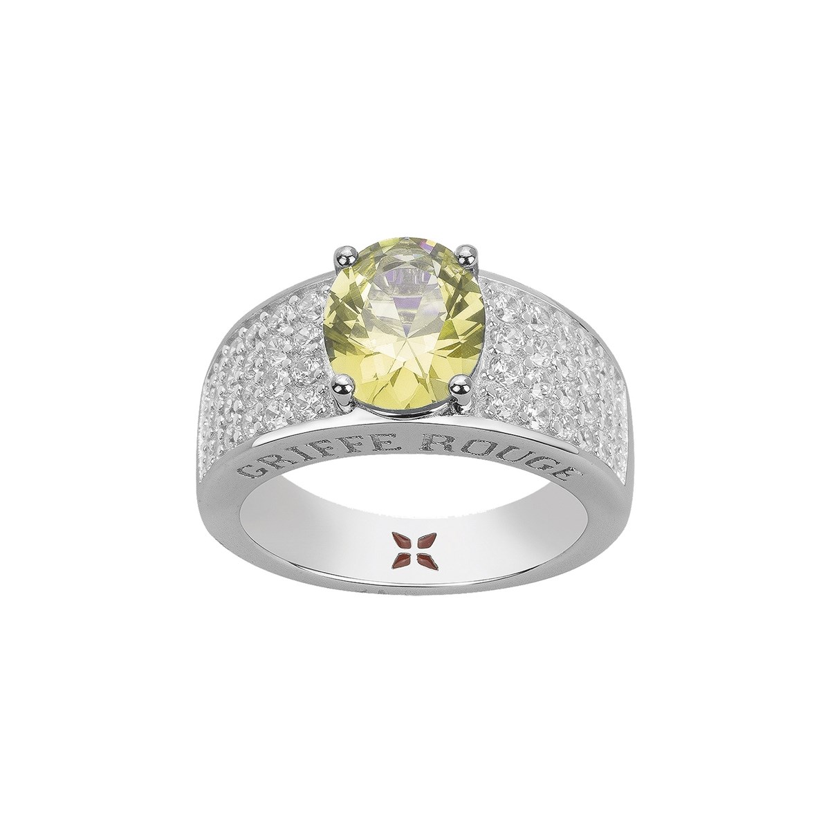 Bague Elisabeth en Argent avec oxyde de zirconium vert