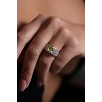 Bague Elisabeth en Argent avec oxyde de zirconium vert