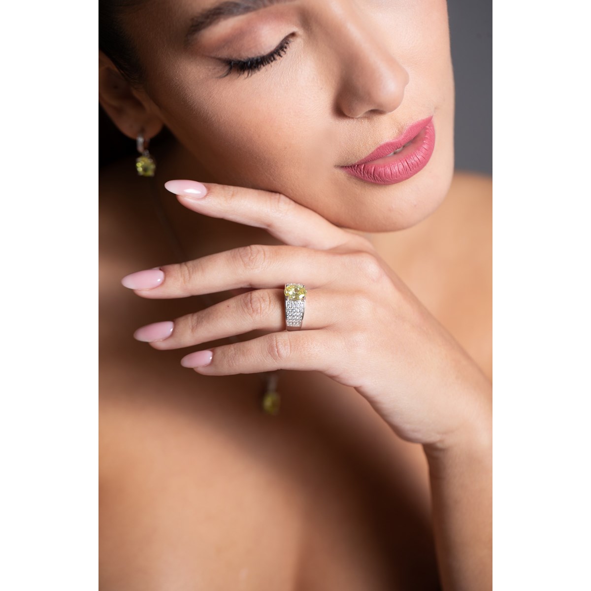 Bague Elisabeth en Argent avec oxyde de zirconium vert - vue 4