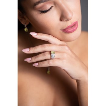 Bague Elisabeth en Argent avec oxyde de zirconium vert