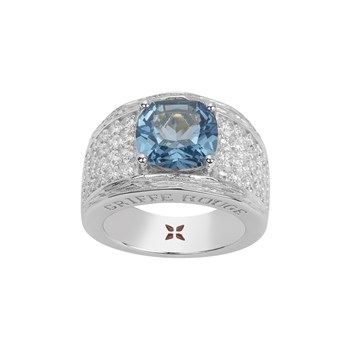 Bague Margaret en Plaqué Or avec oxyde de zirconium bleu topaze