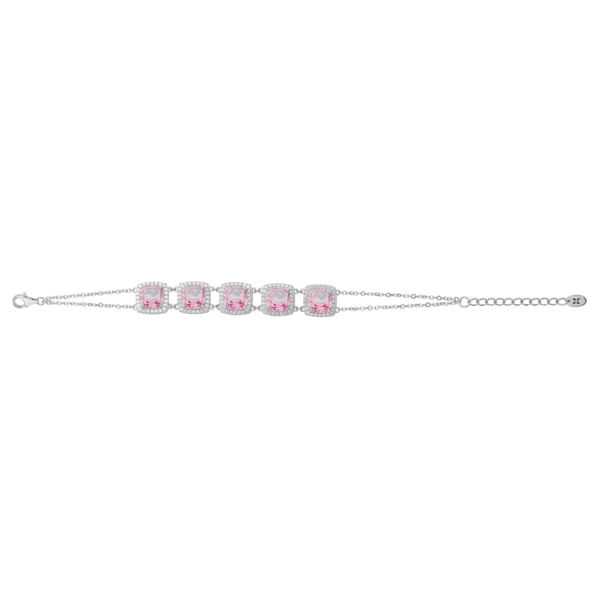 Bracelet souple Margaret en Plaqué Or avec oxyde de zirconium rose