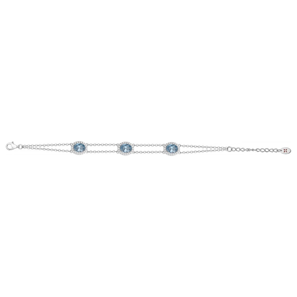 Bracelet souple Victoria en Argent avec oxyde de zirconium bleu topaze