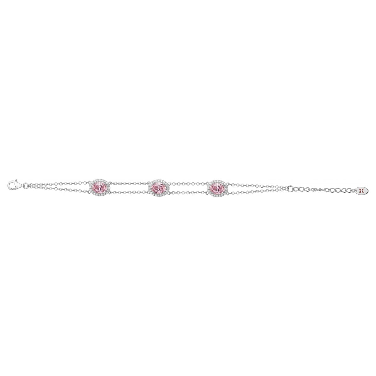 Bracelet souple Victoria en Argent avec oxyde de zirconium rose