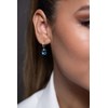 Boucles d'oreilles pendantes ELISABETH en Argent avec pierre synthétique bleu topaze - vue V4