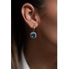 Boucles d'oreilles pendantes MARGARET en Argent avec pierre synthétique bleu topaze - vue V2