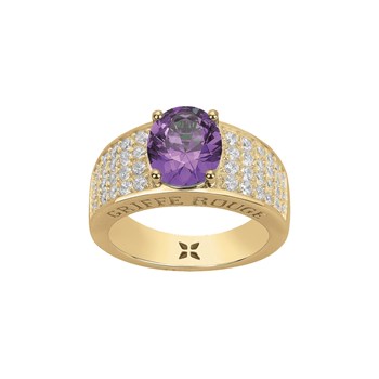 Bague Elisabeth en Plaqué Or avec oxyde de zirconium mauve amethyste