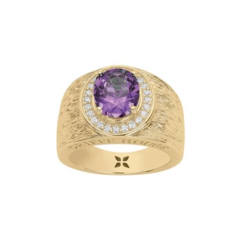 Bague Victoria en Plaqué Or avec oxyde de zirconium mauve amethyste