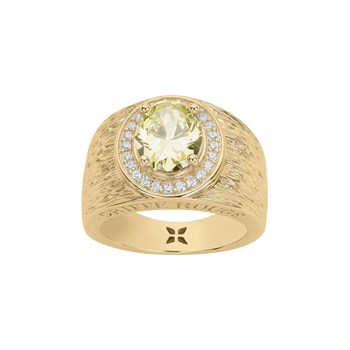 Bague Victoria en Plaqué Or avec oxyde de zirconium vert
