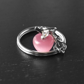 Silver-plated zirconium oxide apple key ring