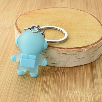 Funny blue 3D astronaut key ring