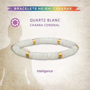 Bracelet Chakra Perles Heishi Quartz Blanc