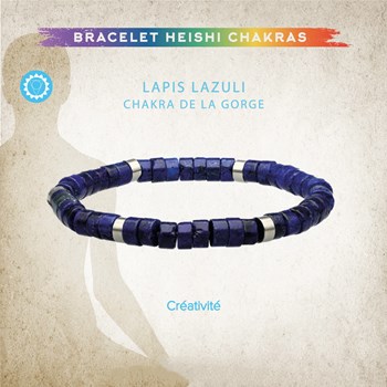 Bracelet Chakra Perles Heishi Lapis Lazuli