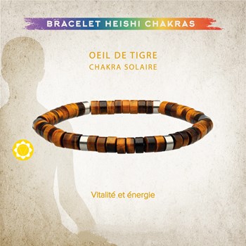 Bracelet Chakra Perles Heishi Oeil De Tigre