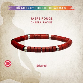 Bracelet Chakra Perles Heishi Jaspe Rouge