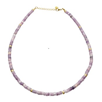 Sautoir Chakra Perles Heishi Améthyste