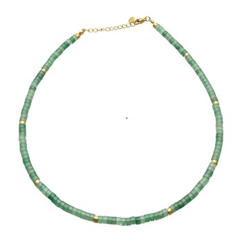 Collier Long Sautoir Ou Double Tour Chakra Perles Heishi Aventurine