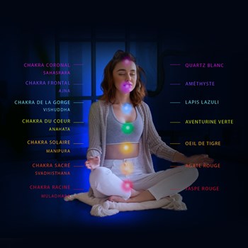 Sautoir Chakra Perles Heishi 7 Chakras