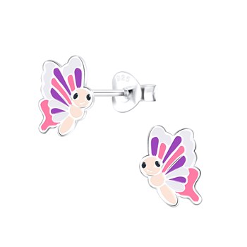 Boucles d'oreilles enfant Papillon en argent 925