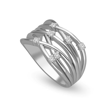 Bague Sertie Argentée Entrelacée