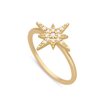 Bague Dorée étoile Sertie