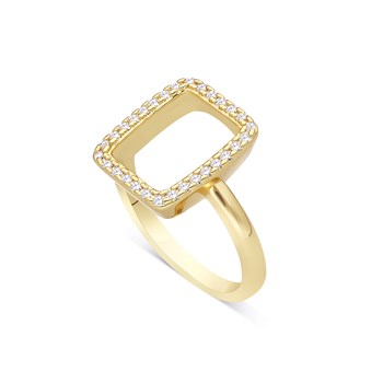 Bague Dorée Carré Ajouré