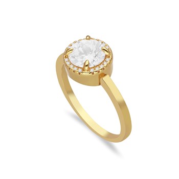 Bague Solitaire Dorée