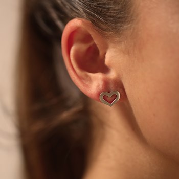 Boucles D'oreilles En Argent Doré Coeur