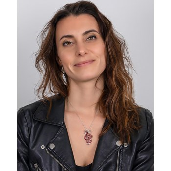 Pendentif dragon argent massif Corail Zirconium rouge