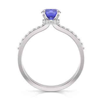 Bague Tanzanite et diamants sur Argent 925 2.4grs