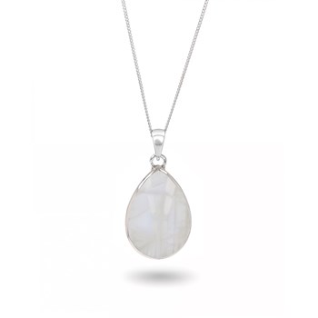 Pendentif Lyra Pierre de Lune et Argent 925 | ADEN Design Goutte | Bijou Lumineux
