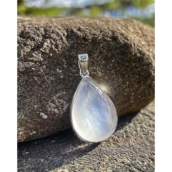 Pendentif Lyra Pierre de Lune et Argent 925 | ADEN Design Goutte | Bijou Lumineux