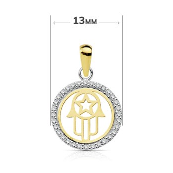 Collier - Pendentif Or 18 Carats 750/000 Main de Fatma - Chaine Dorée