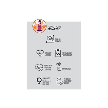 Montre Connectée Smarty 2.0 - Bracelet en silicone - Pense bête traitement médical, Notifications messages et appels, Chrono, GPS