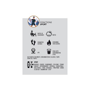 Montre Connectée Smarty 2.0 - Bracelet en silicone - Pense bête traitement médical, Notifications messages et appels, Chrono, GPS