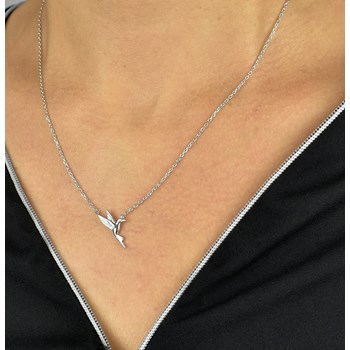 Silver 925 Rhodium hummingbird necklace