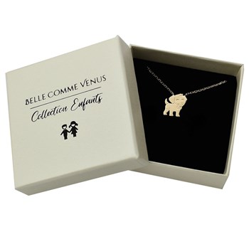 Collier petit chien souriant Plaqué OR 750 3 microns