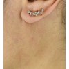 Boucles d'oreilles grimpantes contour de lobe pierres de lune et oxydes de zirconium Plaqué OR 750 3 microns - vue V2