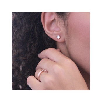 Kristine earrings - Rose gold and crystal