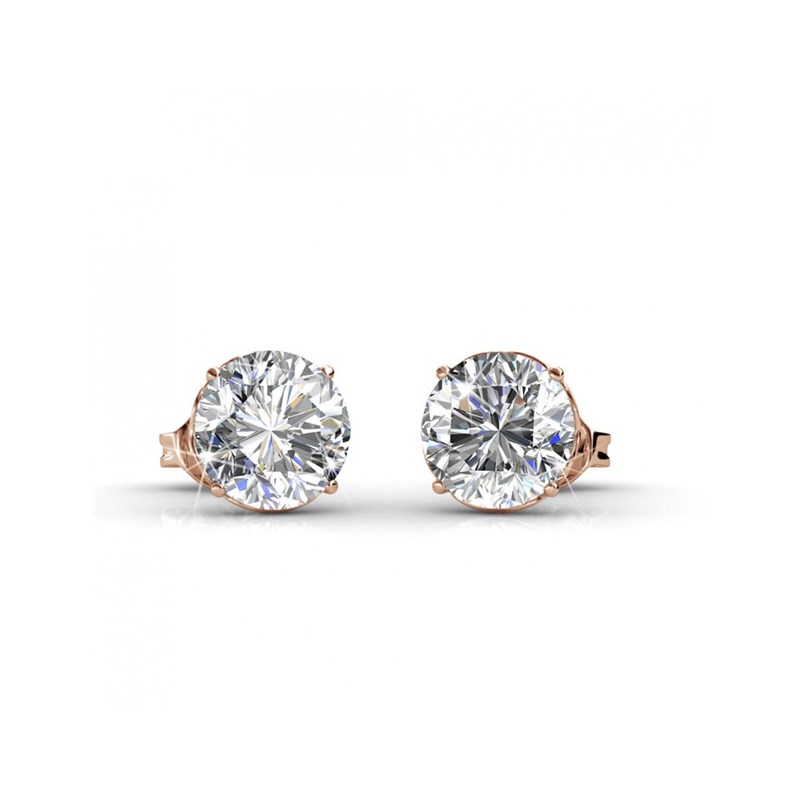 Boucles d'oreilles Kristine - Or Rosé et Cristal - vue 3