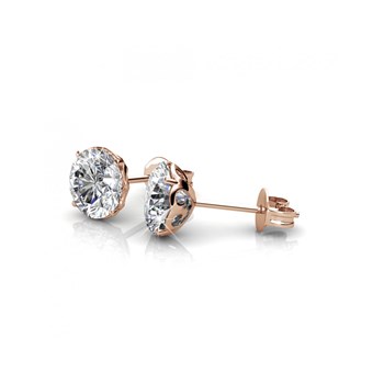 Kristine earrings - Rose gold and crystal