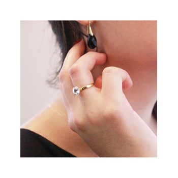 Bague réglable Acacia - Doré et Cristal