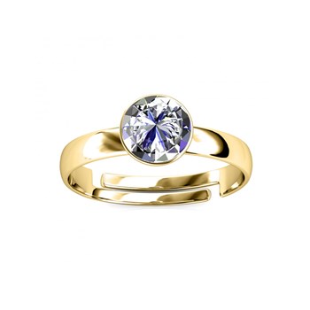 Bague réglable Acacia - Doré et Cristal