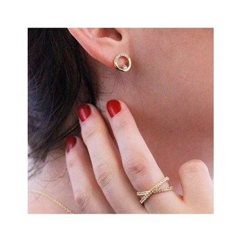 Oorbellen Clarine - Goud en Kristal