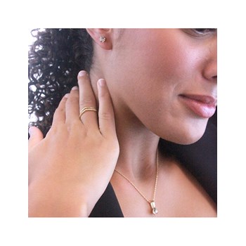 Geboortesteen Avril oorbellen - Goud en Kristal