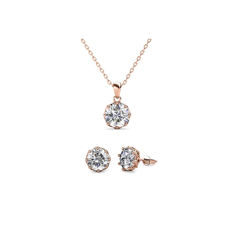 Parure Lily - Or Rosé et Cristal